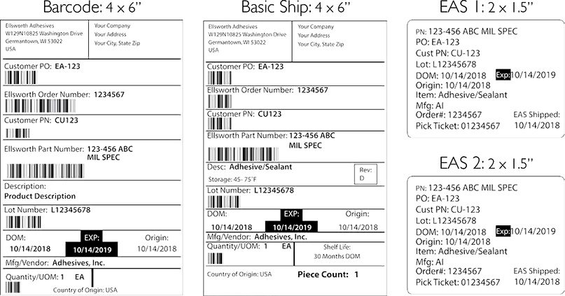 Standard Labels