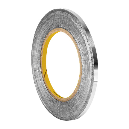 3M 433 High Temp Aluminum Foil Tape Silver 0.5 in x 5 yd Roll