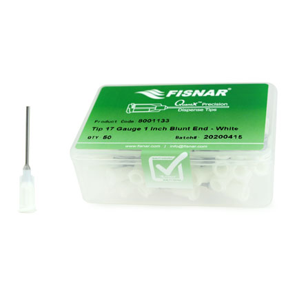 Fisnar QuantX™ 8001133 Straight Blunt End Needle White 1 in x 17 ga