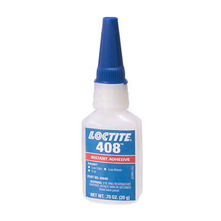 Henkel Loctite 408 Instant Adhesive Low Odor-Low Bloom Clear 20 g Bottle