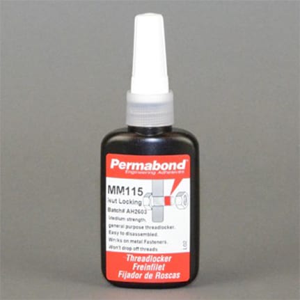 Permabond MM115 Anaerobic Threadlocker Adhesive Blue 50 mL Bottle